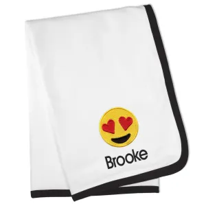 Personalized Heart Eyes Emoji Blanket