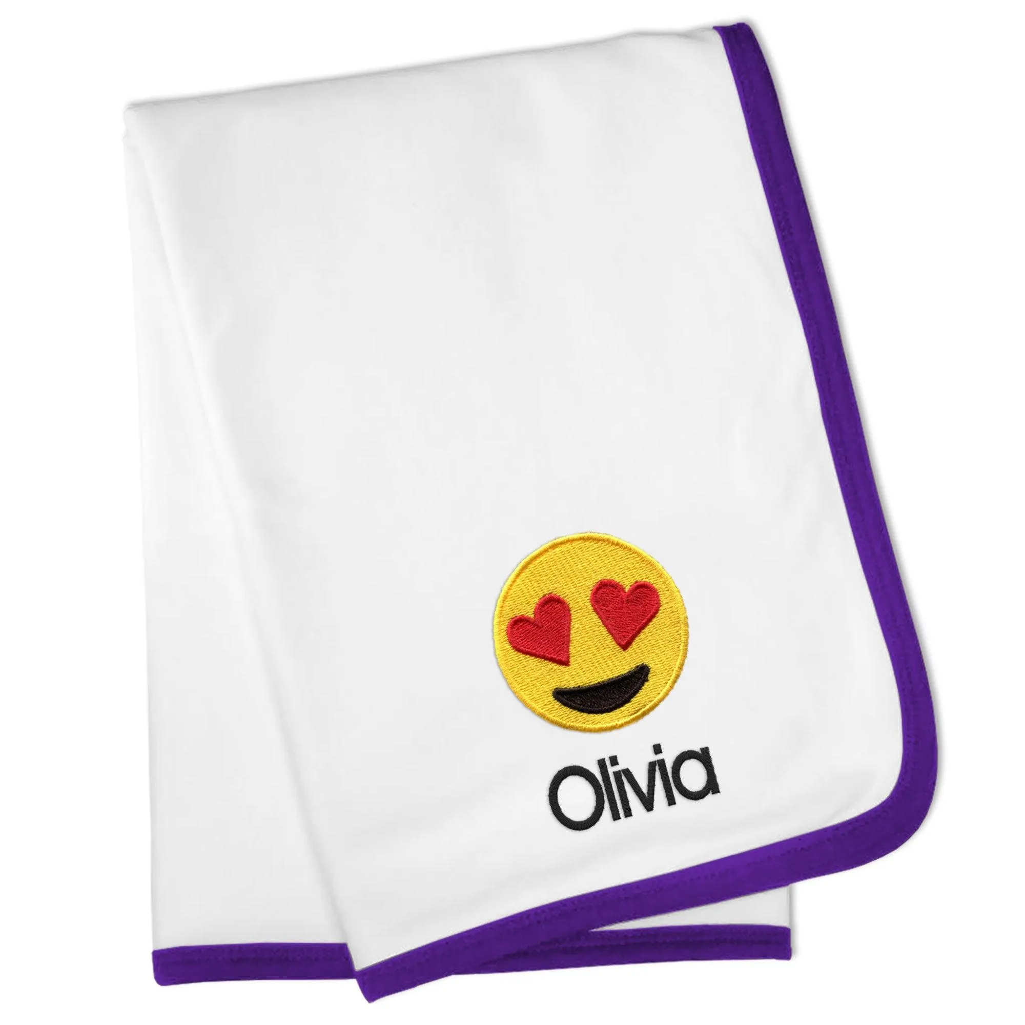 Personalized Heart Eyes Emoji Blanket