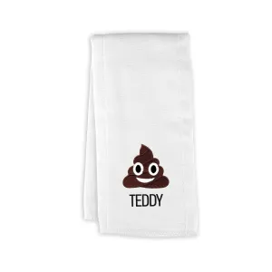 Personalized Poop Face Emoji Burp Cloth