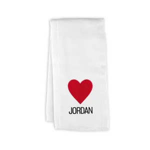Personalized Red Heart Emoji Burp Cloth