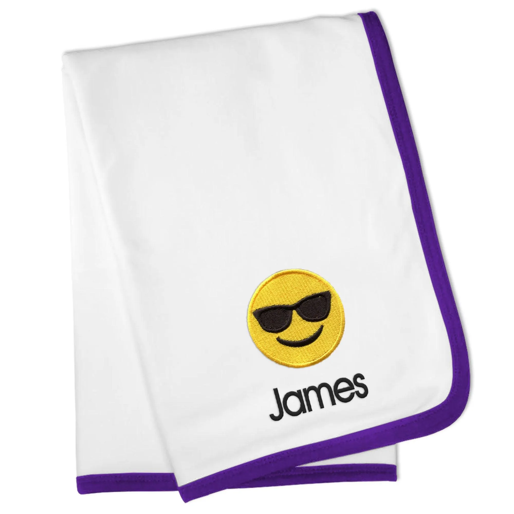 Personalized Sunglass Face Emoji Blanket