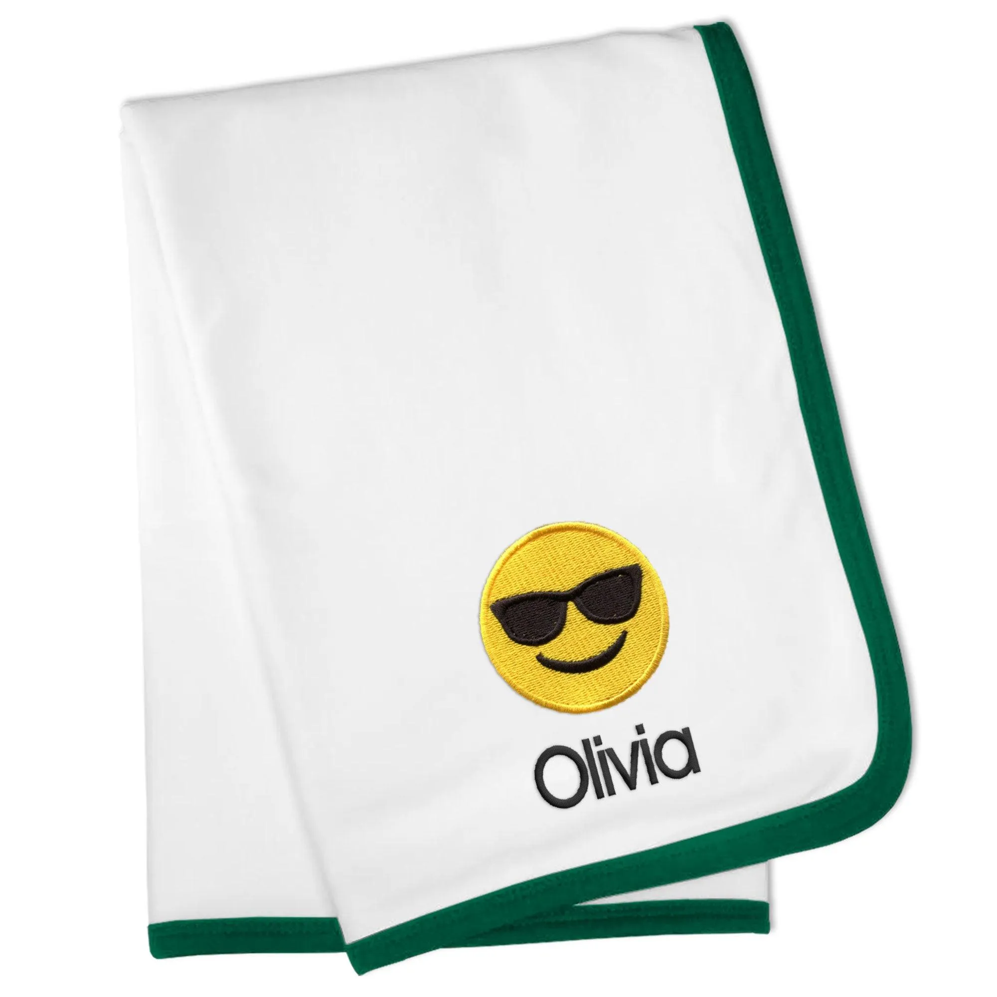 Personalized Sunglass Face Emoji Blanket
