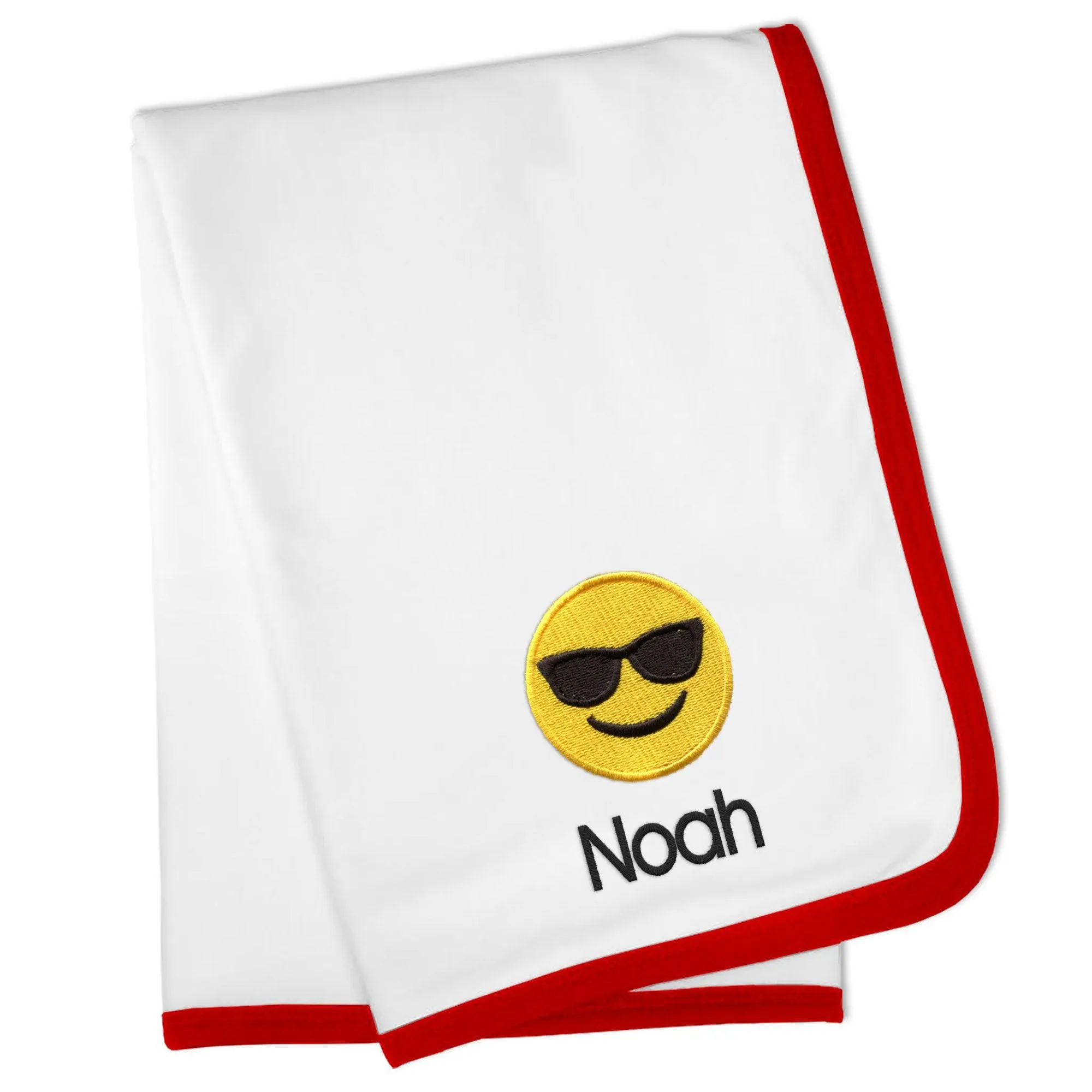 Personalized Sunglass Face Emoji Blanket