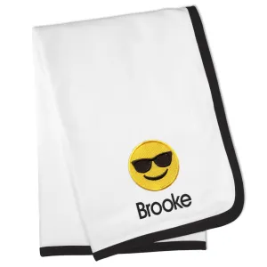 Personalized Sunglass Face Emoji Blanket