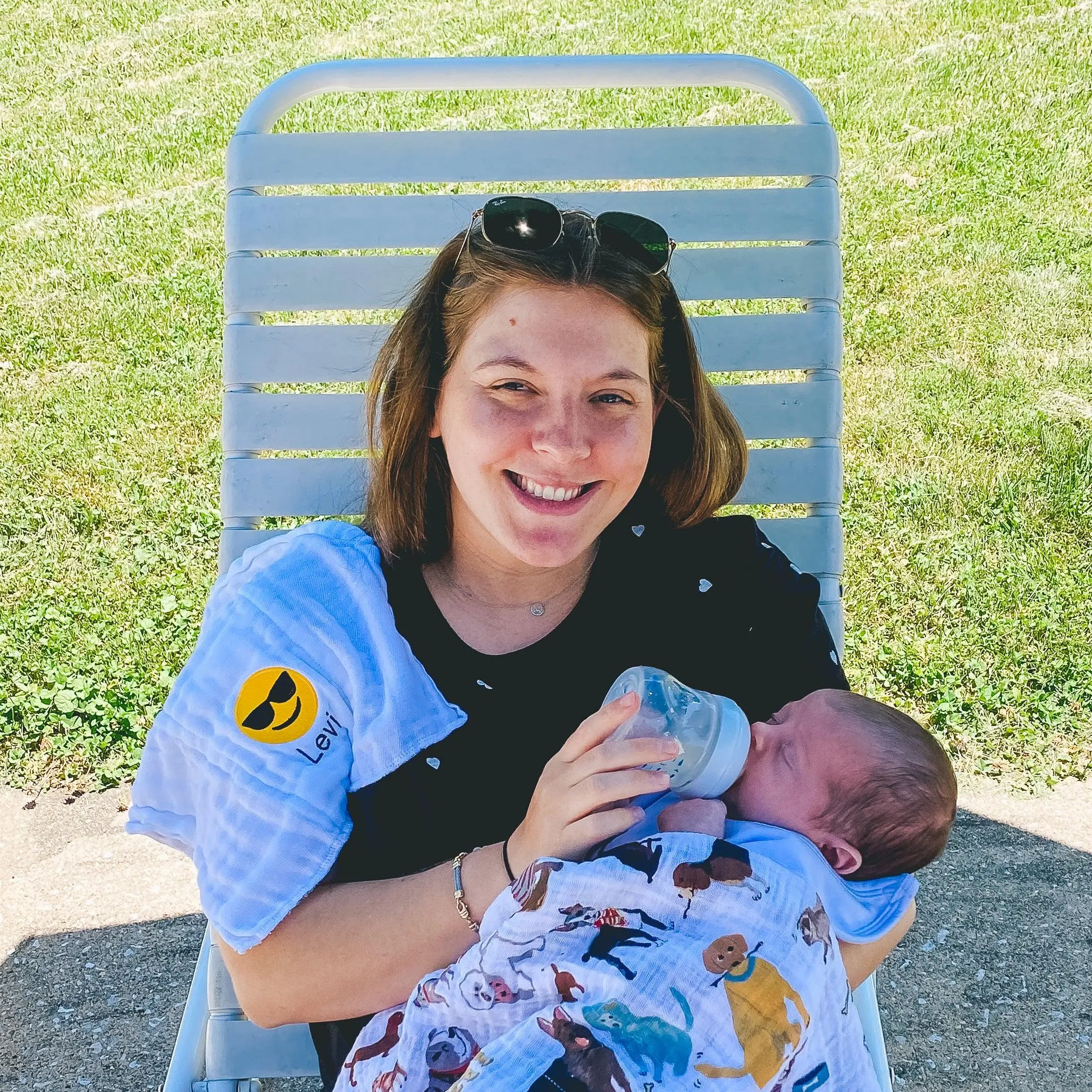 Personalized Sunglass Face Emoji Burp Cloth