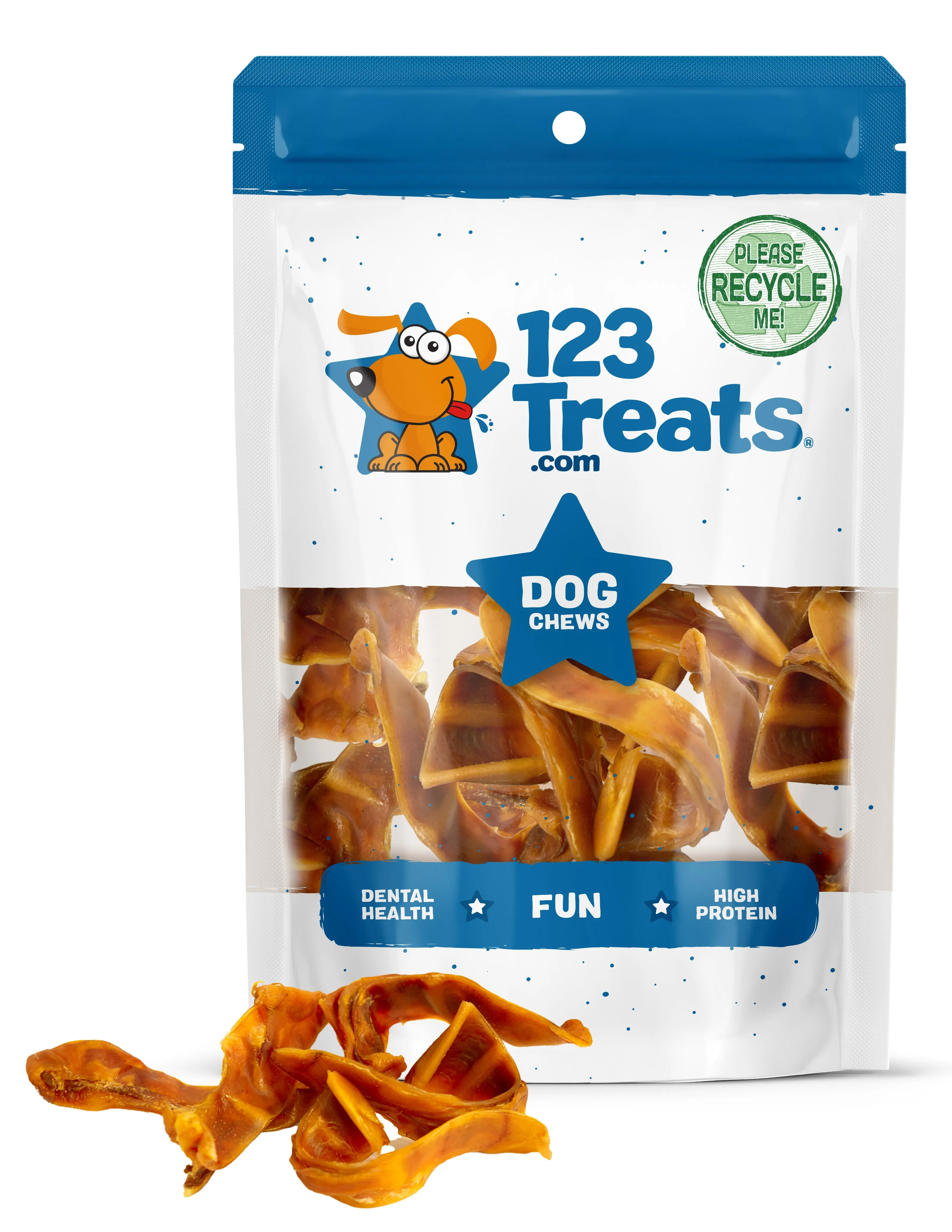 Pig Ears Strips for Dogs (8 Oz & 1, 5 pounds) 100% Natural bite size Pork Dog Chews From 123 Treats
