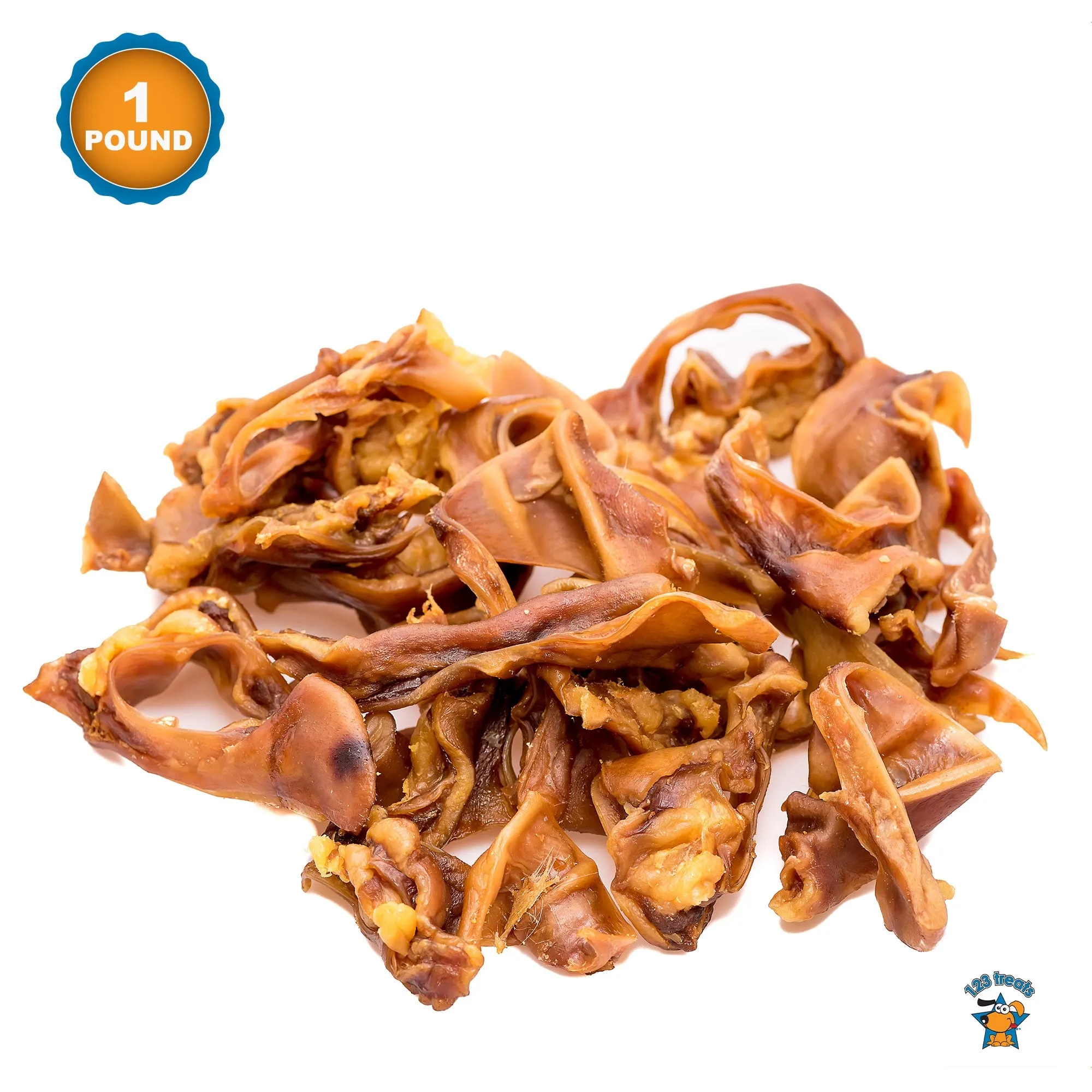 Pig Ears Strips for Dogs (8 Oz & 1, 5 pounds) 100% Natural bite size Pork Dog Chews From 123 Treats