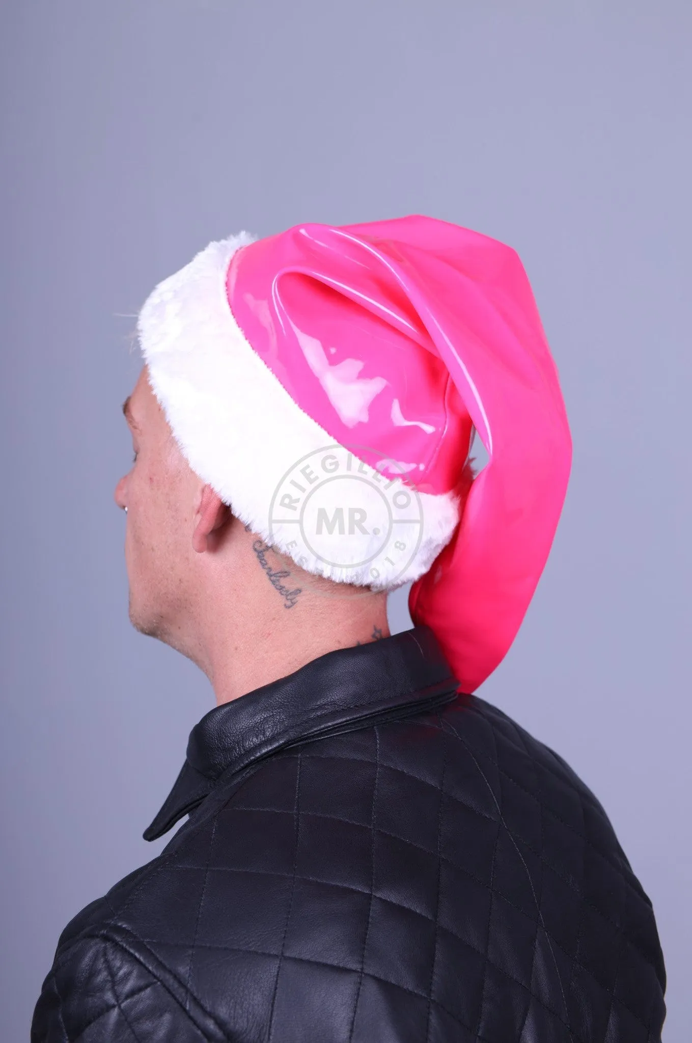 Pink Heavy PVC Christmas Hat