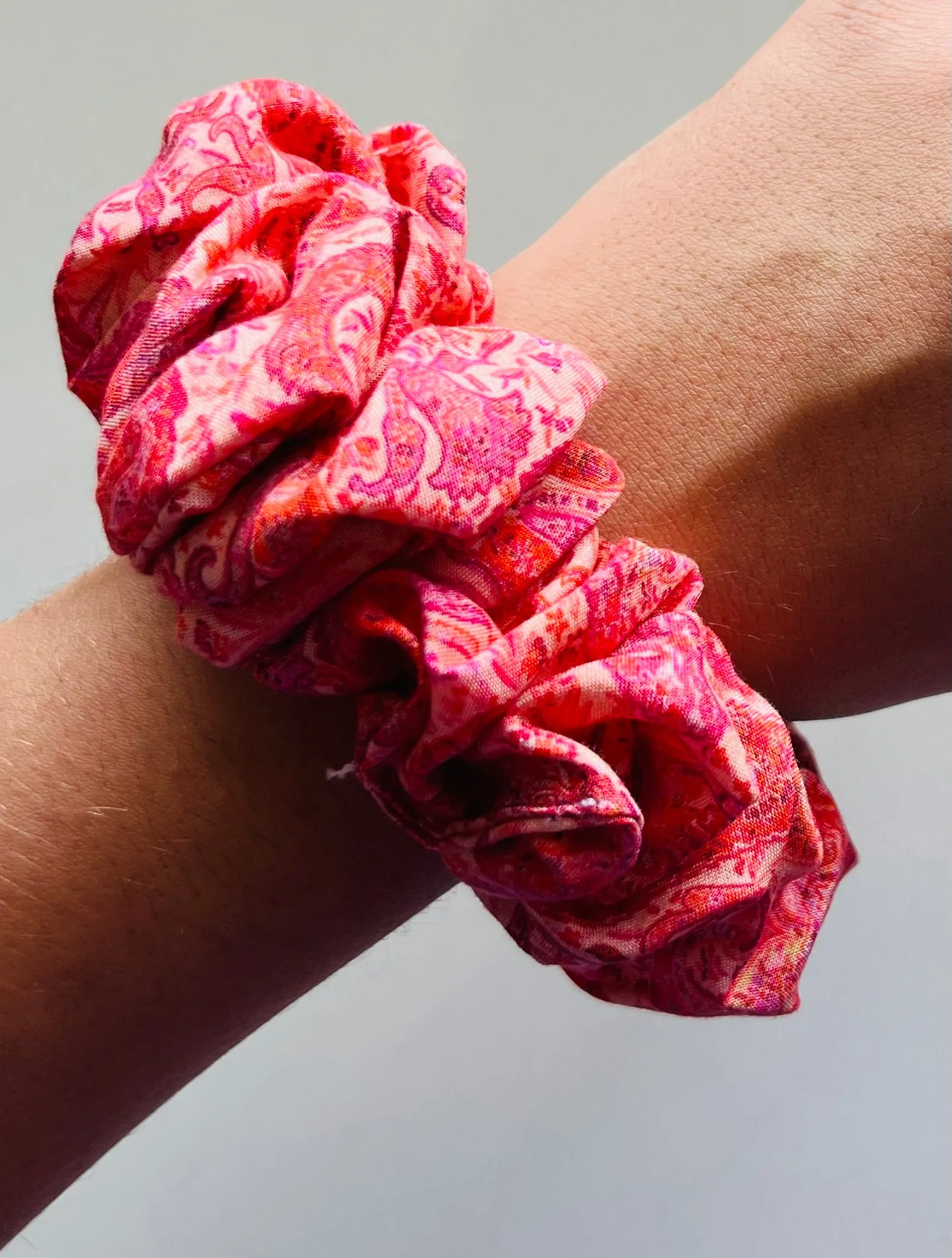 Pink Paisley Scrunchie