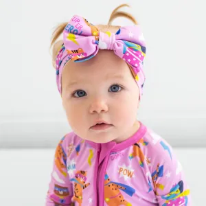 Pink Sleepy Heroes Luxe Bow Headband