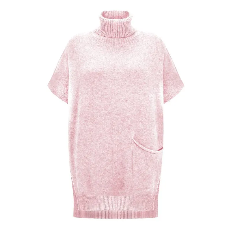 Piper Roll Neck Poncho Antique Rose