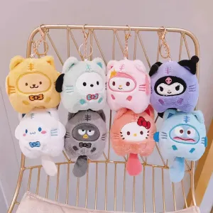 Plush Doll Keychain Pendant for Backpacks, Bags and Clothes Melody Cinnamoroll Pochacco Cute Key Ring Gift for Kids Toys Backpack Accessories Sanrio Anime Cartoon Decoration Gifts
