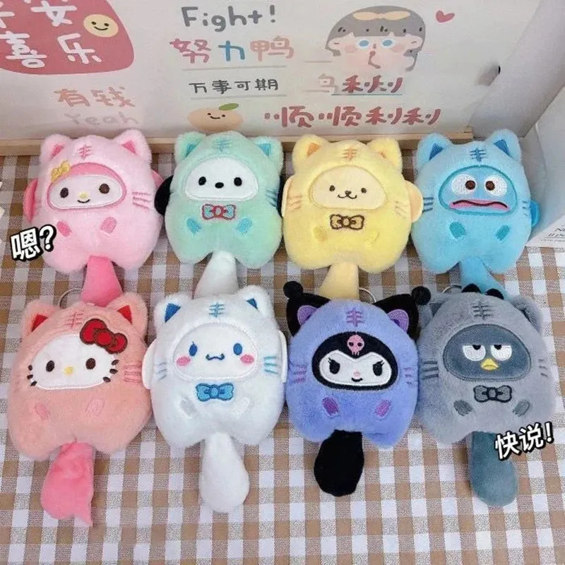 Plush Doll Keychain Pendant for Backpacks, Bags and Clothes Melody Cinnamoroll Pochacco Cute Key Ring Gift for Kids Toys Backpack Accessories Sanrio Anime Cartoon Decoration Gifts