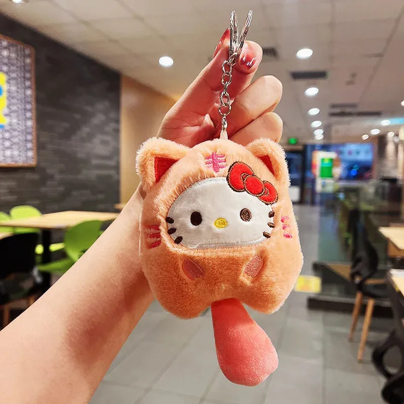 Plush Doll Keychain Pendant for Backpacks, Bags and Clothes Melody Cinnamoroll Pochacco Cute Key Ring Gift for Kids Toys Backpack Accessories Sanrio Anime Cartoon Decoration Gifts