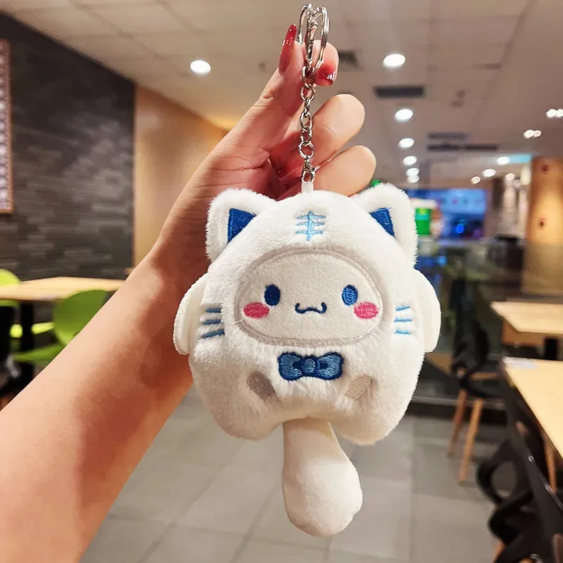 Plush Doll Keychain Pendant for Backpacks, Bags and Clothes Melody Cinnamoroll Pochacco Cute Key Ring Gift for Kids Toys Backpack Accessories Sanrio Anime Cartoon Decoration Gifts