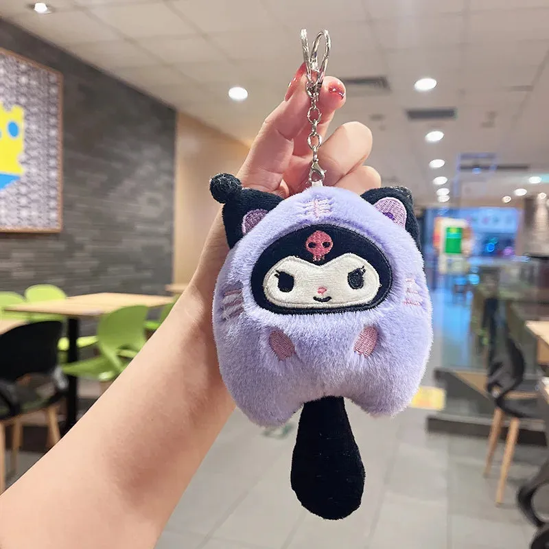 Plush Doll Keychain Pendant for Backpacks, Bags and Clothes Melody Cinnamoroll Pochacco Cute Key Ring Gift for Kids Toys Backpack Accessories Sanrio Anime Cartoon Decoration Gifts
