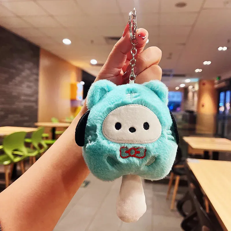 Plush Doll Keychain Pendant for Backpacks, Bags and Clothes Melody Cinnamoroll Pochacco Cute Key Ring Gift for Kids Toys Backpack Accessories Sanrio Anime Cartoon Decoration Gifts