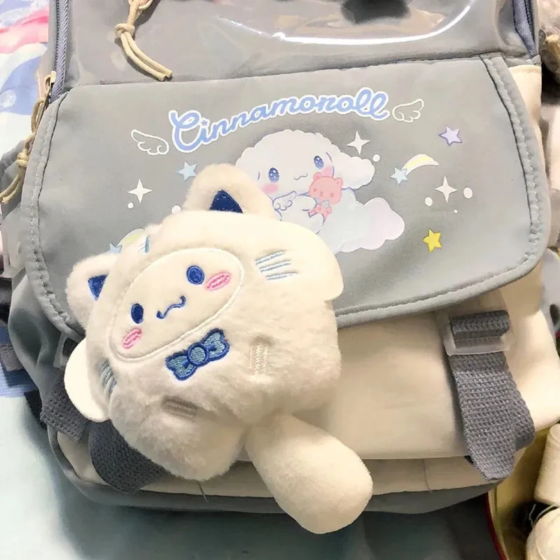 Plush Doll Keychain Pendant for Backpacks, Bags and Clothes Melody Cinnamoroll Pochacco Cute Key Ring Gift for Kids Toys Backpack Accessories Sanrio Anime Cartoon Decoration Gifts