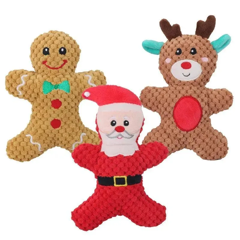 Plush Santa Chewing Toy for Pets