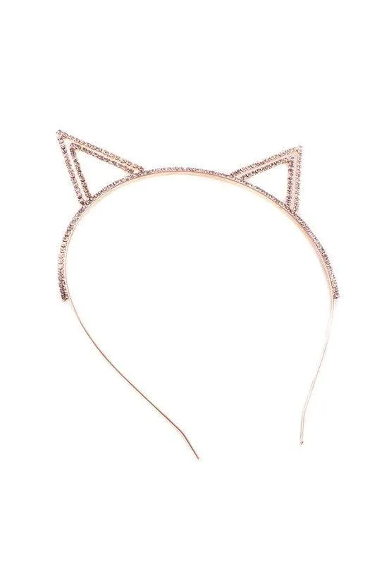 Pointy Rhinestone Cat Ears Headband