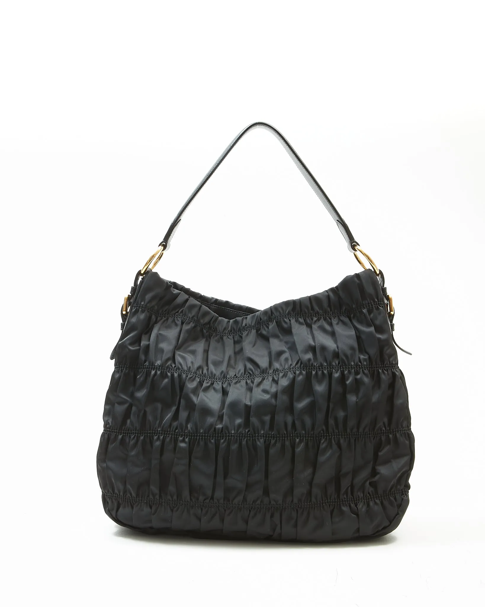Prada Black Nylon Tessuto Gauffre Shoulder Hobo Bag