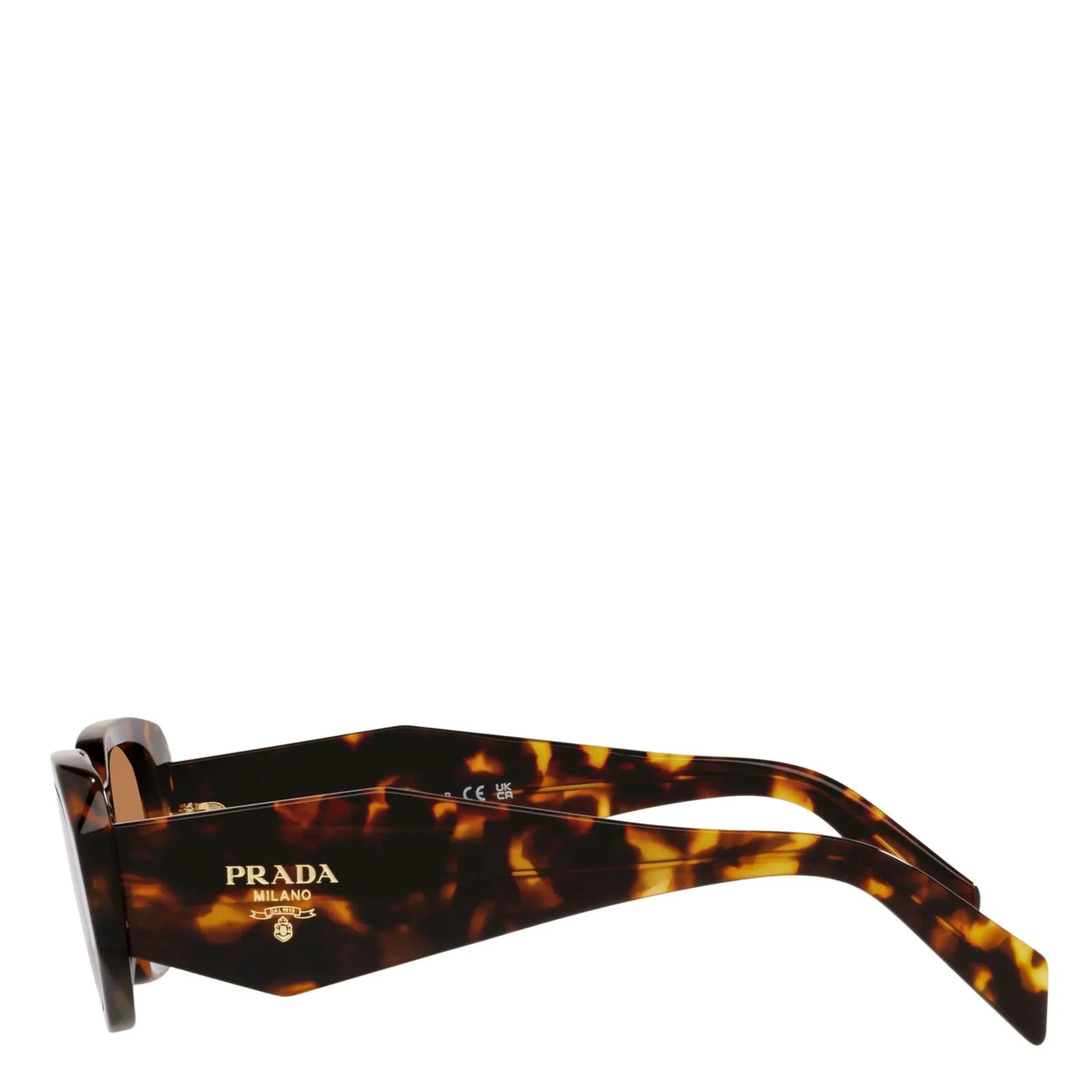 PRADA PR017WS Symbole Rectangular Sunglasses, Honey Tortoise