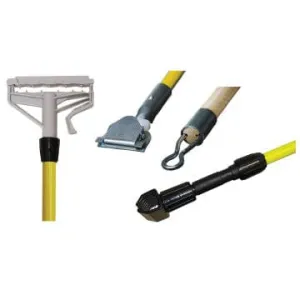 Pro Advantage Mop Handles, 1” X 60”, Yellow, Fiberglass, Clencher Plastic Grip