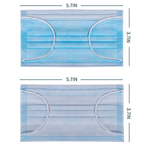 Professional Disposable 3 Ply Filter Face Masks for PPE, Painting, Cutting, or Sewing (50 Pack)