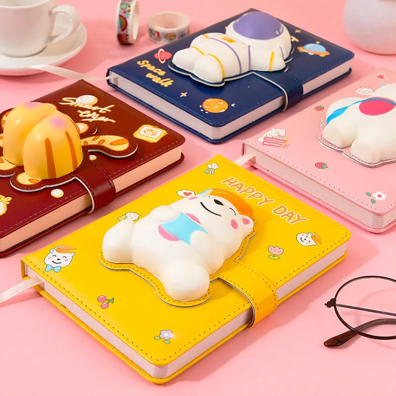 PU Cute Cartoon Decompression Journal Notebook - B6