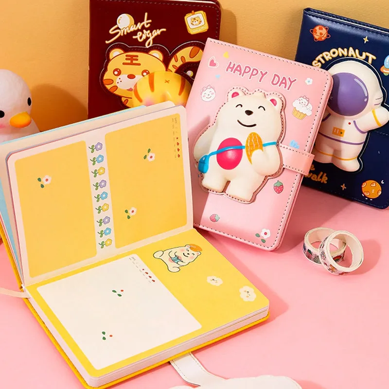 PU Cute Cartoon Decompression Journal Notebook - B6