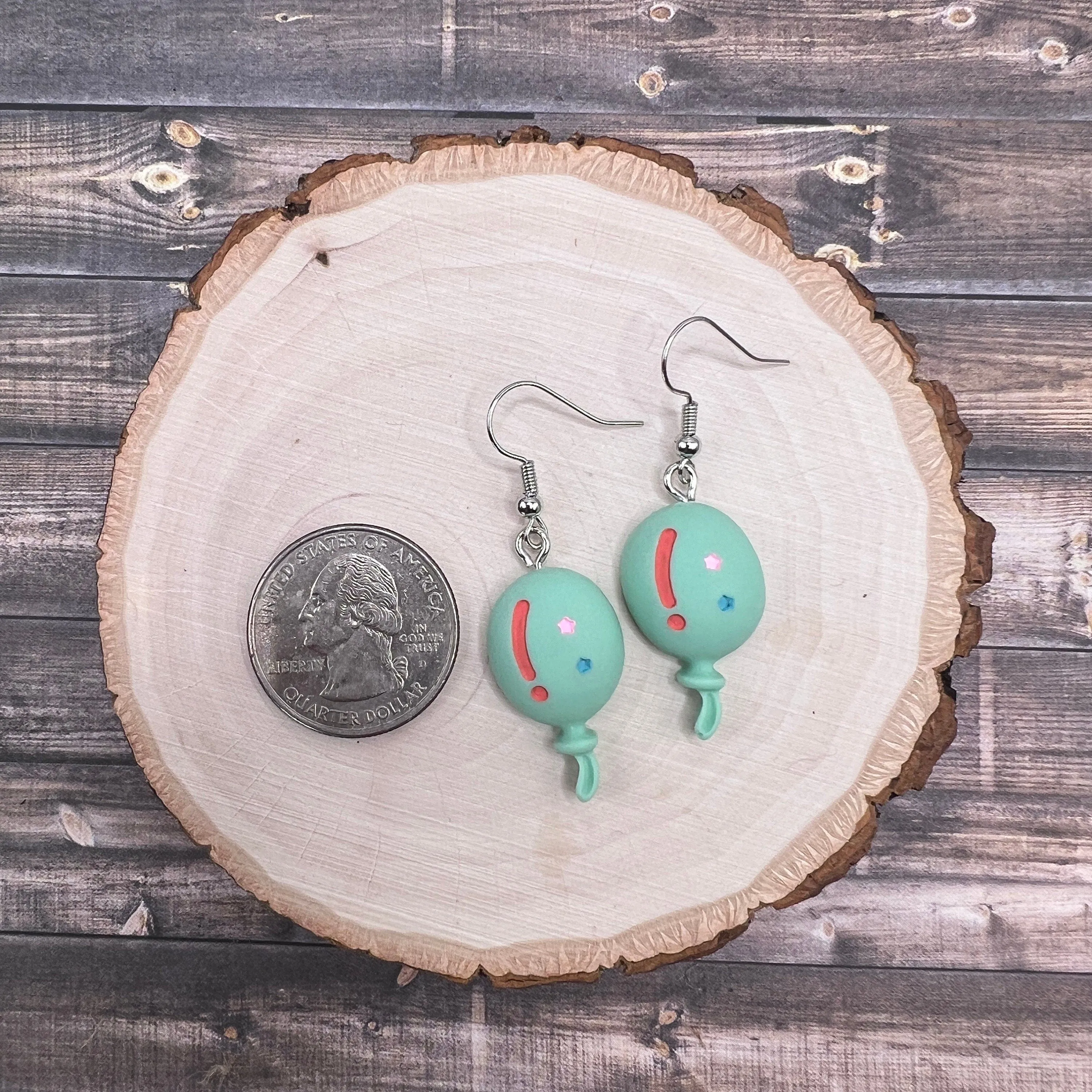 Puffy Cartoon Balloon Earrings, Birthday Party, Baby Shower, Hypoallergenic - Clearance