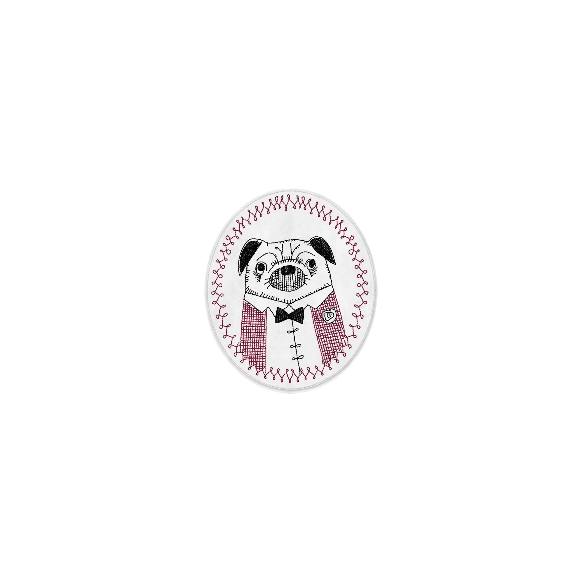 Pug Artisan Embroidered Pin [CLEARANCE]
