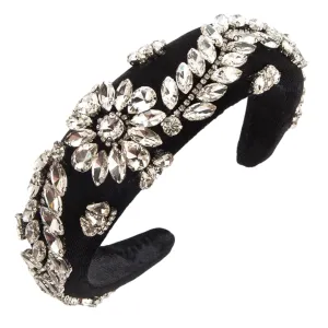 Pulcykp Women Pearl Decoration Hair Band Rhinestone Headband Casual Headwear Hair Accessories Fg135-Silver