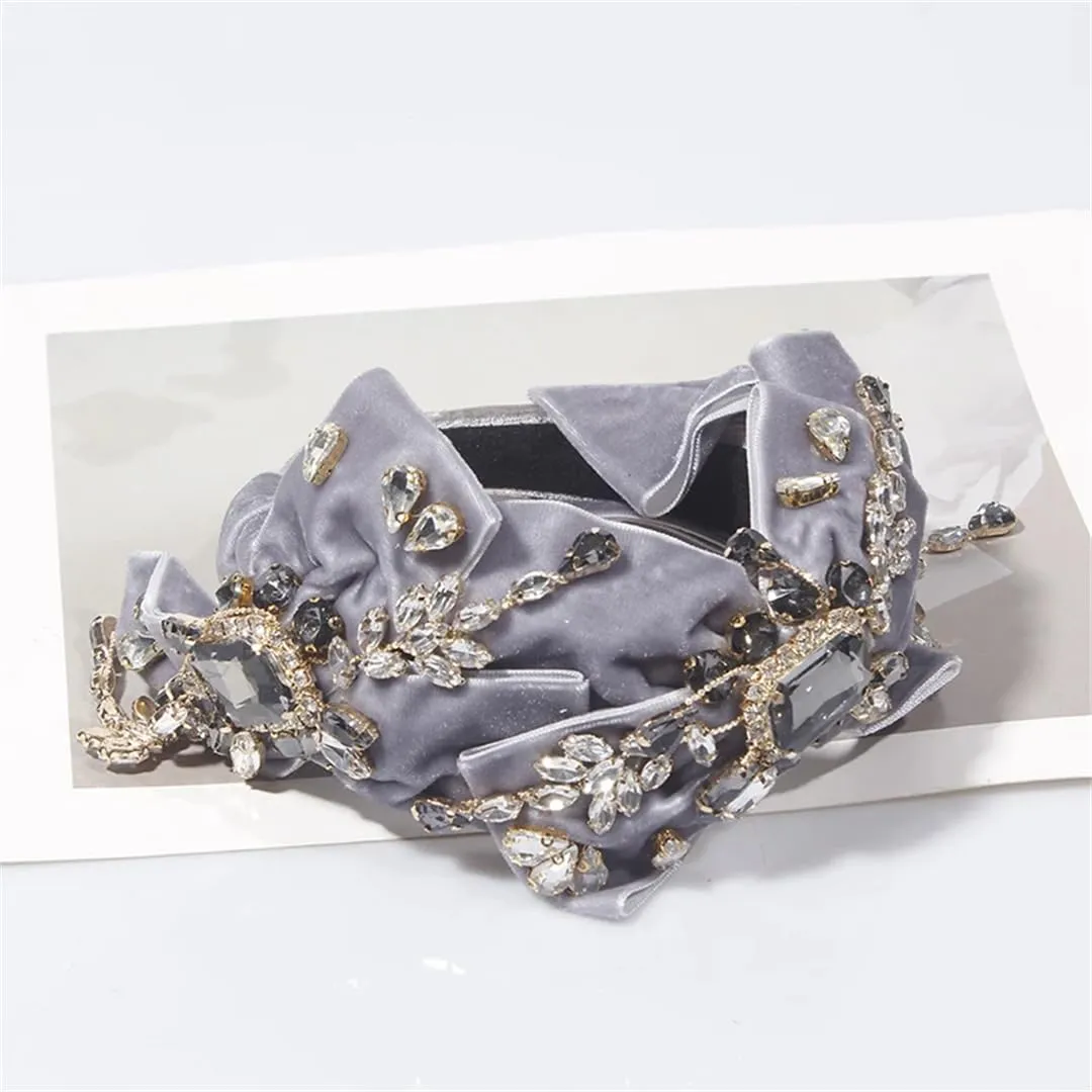 Pulcykp Women Pearl Decoration Headbands Hair Accessories Bowknot Beautiful Hair Hoop Wide Bridal Headband Black