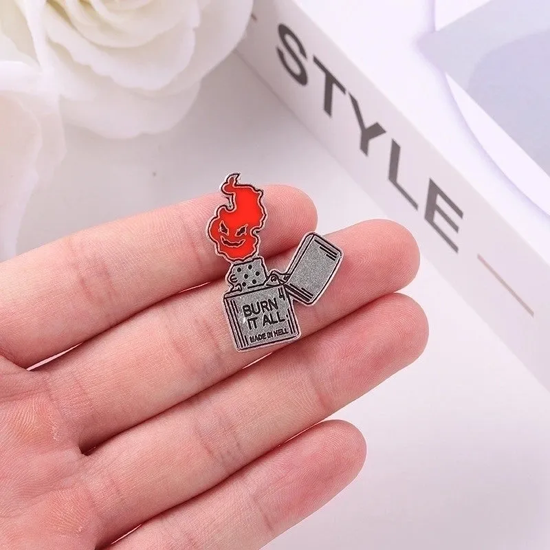 Punk Cowboy Style Modern Style Letter Heart Shape Skull Alloy Stamping Stoving Varnish Plating Kid's Couple Unisex Brooches