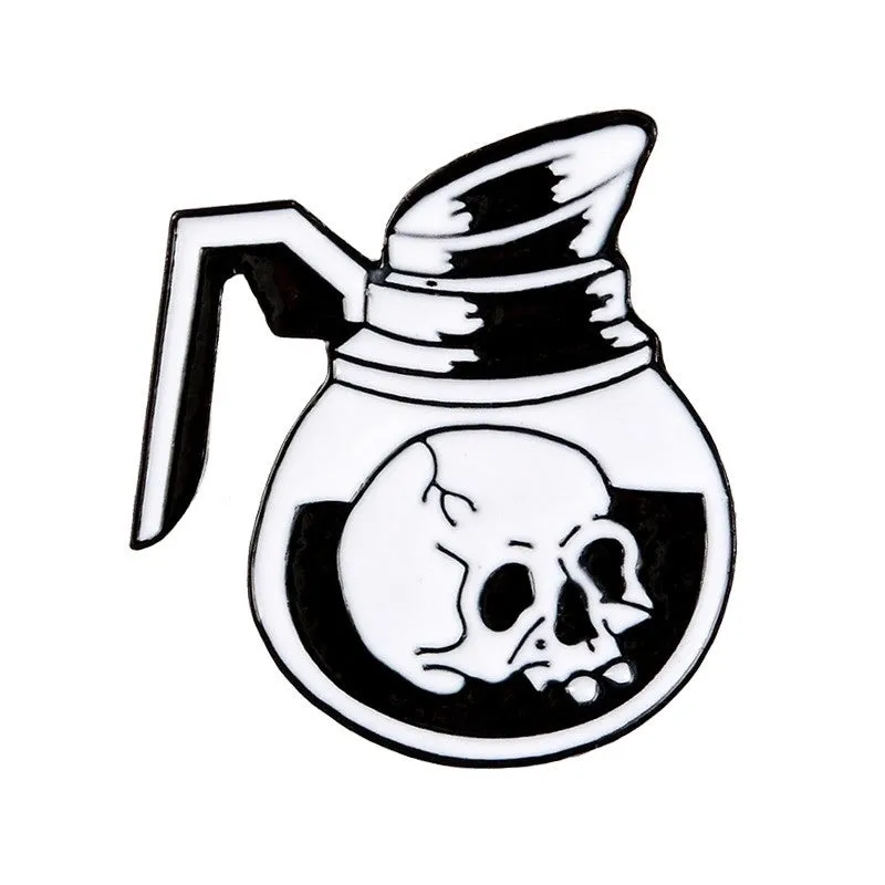 Punk Heart Skeleton Skull Alloy Stamping Stoving Varnish Plating Unisex Brooches