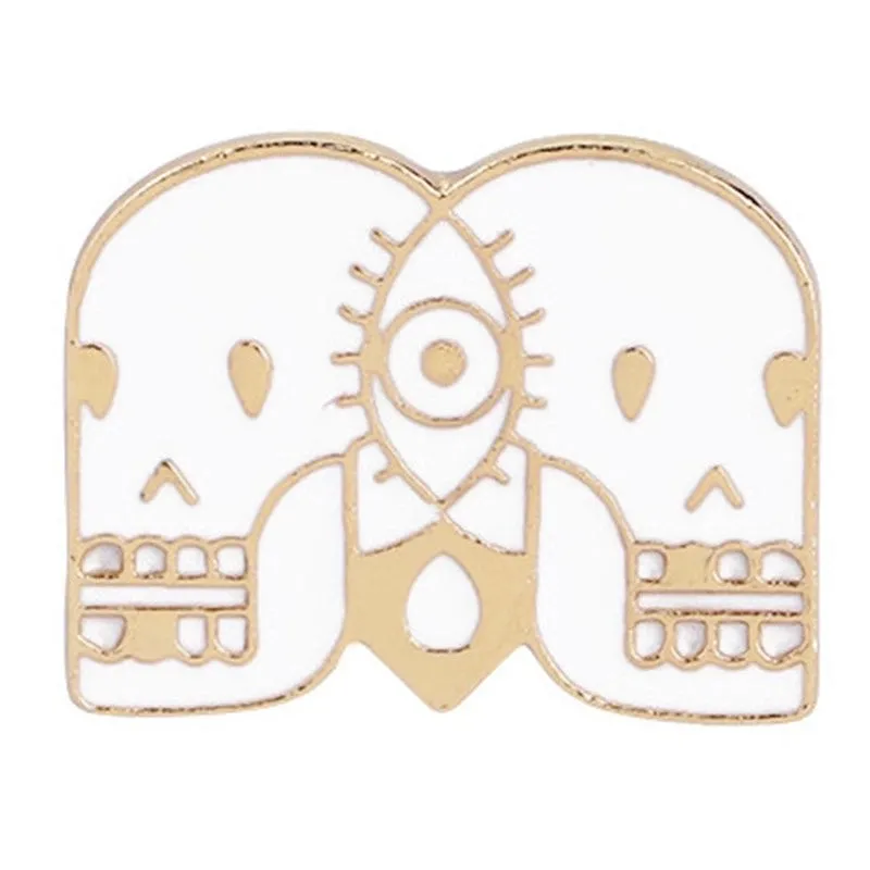 Punk Heart Skeleton Skull Alloy Stamping Stoving Varnish Plating Unisex Brooches