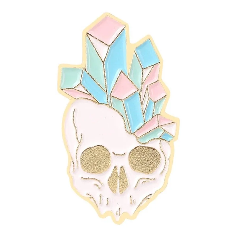 Punk Heart Skeleton Skull Alloy Stamping Stoving Varnish Plating Unisex Brooches