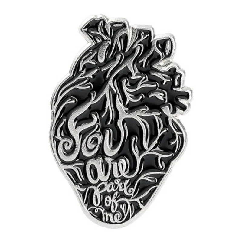 Punk Heart Skeleton Skull Alloy Stamping Stoving Varnish Plating Unisex Brooches