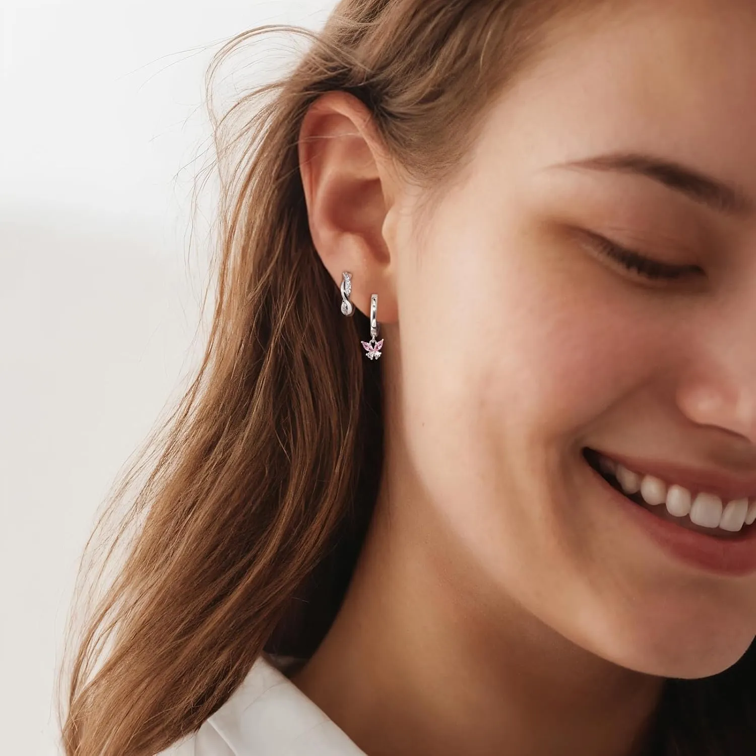 QUINBY Gold Earrings Dangle Set For Women,14k Dainty Earring Stacks Gold,Huggie Dangle Stacked Earrings Pack,Cartilage Earring Sets For Multiple Piercing,Gift For Women Mother'S Day Birthday