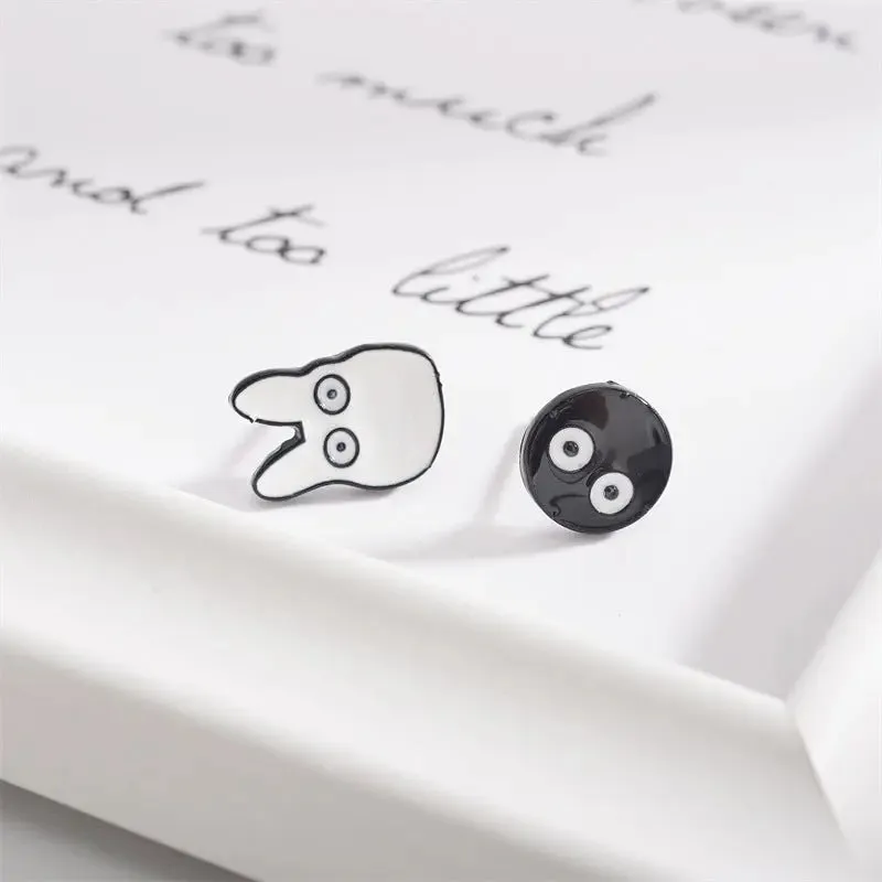 Quirky Cartoon Asymmetric Stud Earrings - Cute & Playful