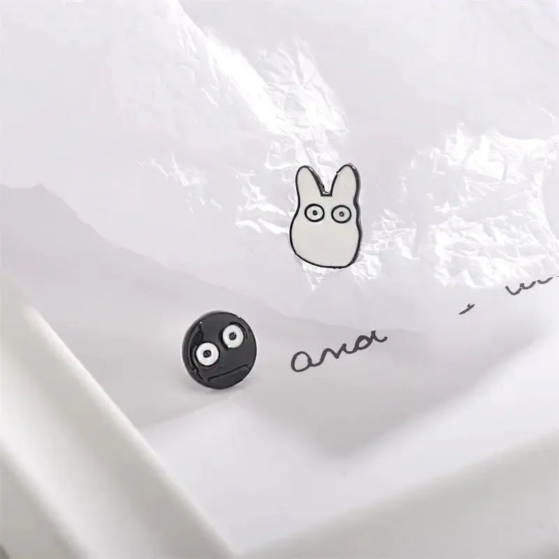 Quirky Cartoon Asymmetric Stud Earrings - Cute & Playful