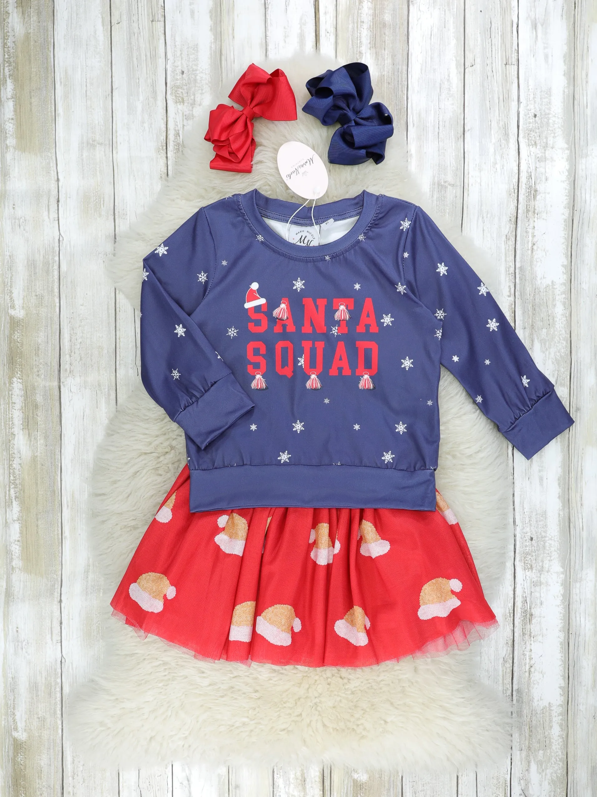 "Santa Squad" Tulle Skirt Outfit
