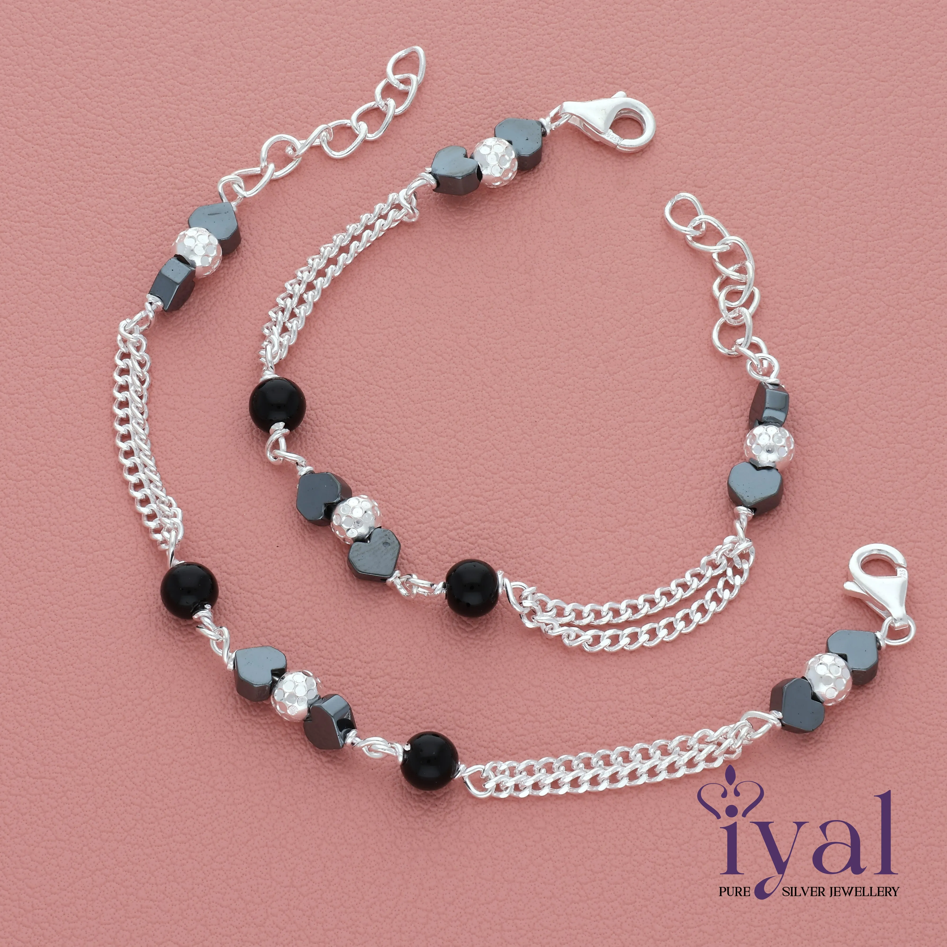 Radiant Silver Nazariya Anklet for Kids(0-3months)