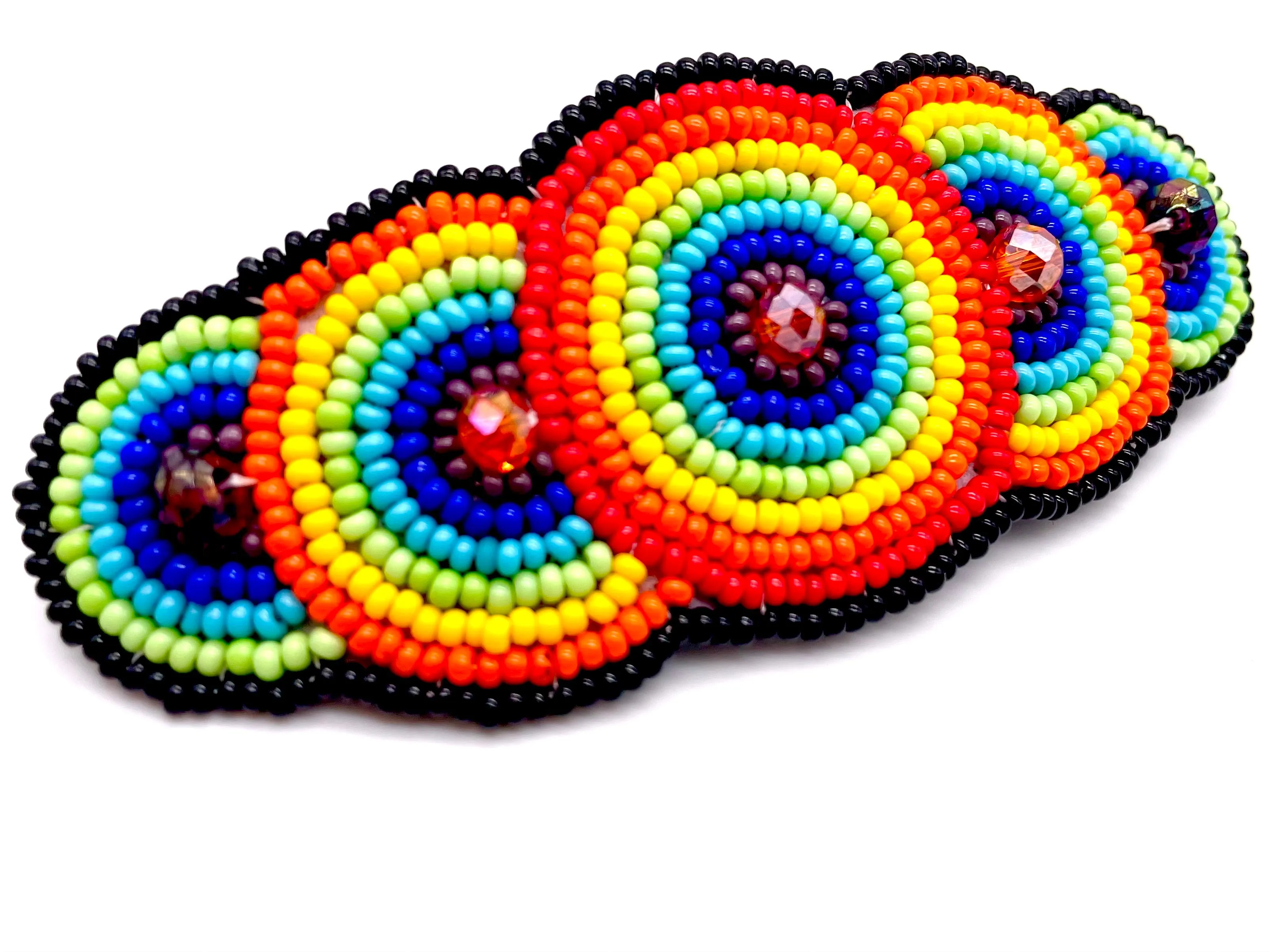 Rainbow Beaded Barrette