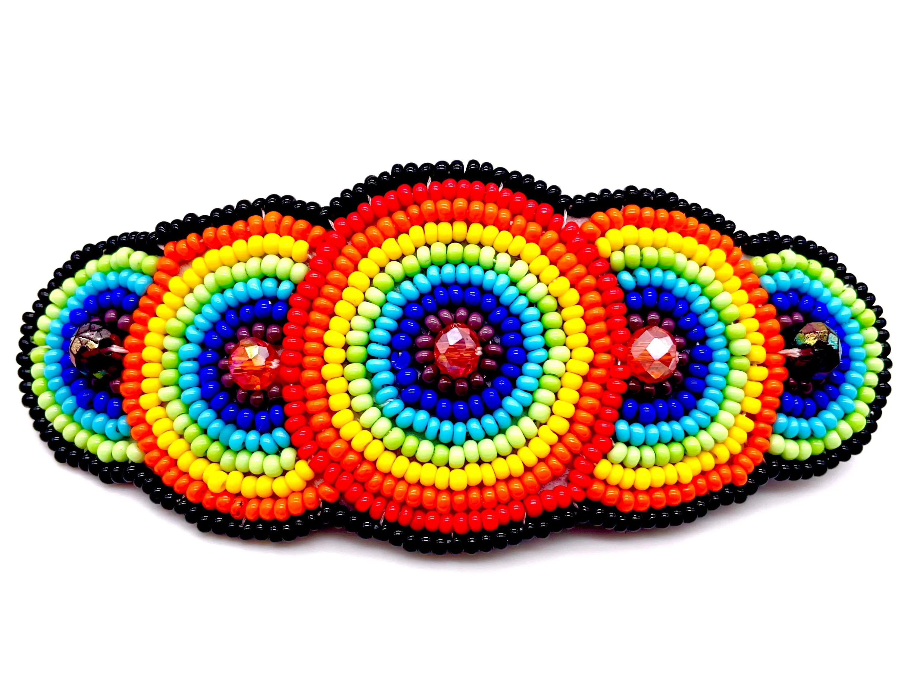 Rainbow Beaded Barrette