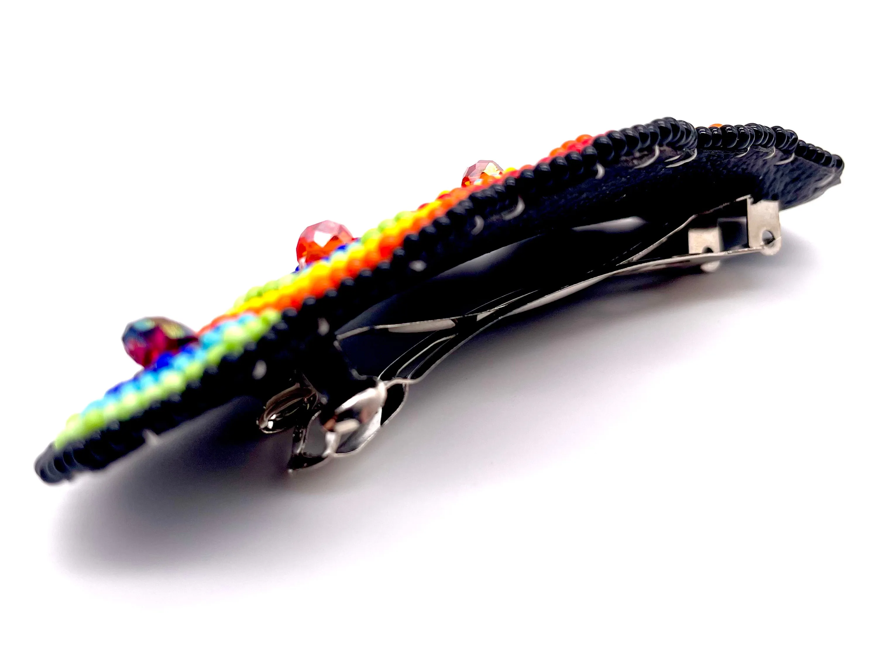 Rainbow Beaded Barrette