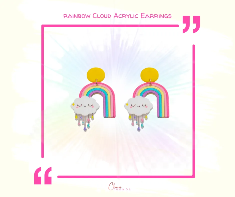 Rainbow Cloud Acrylic Earrings