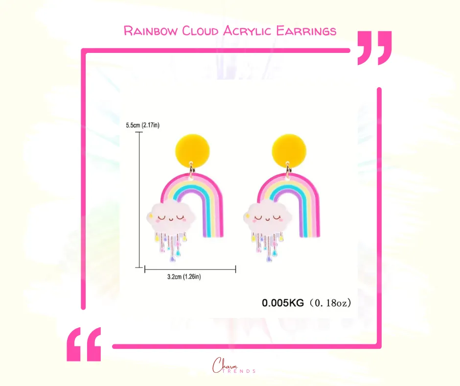 Rainbow Cloud Acrylic Earrings