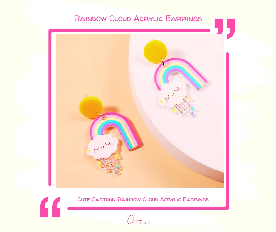 Rainbow Cloud Acrylic Earrings